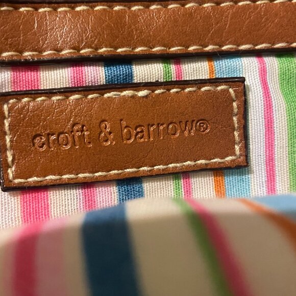 Croft & Barrow Vintage Ultra Colorful Large Shoulder Bag. Canvas Leather Purse. - Picture 5 of 16